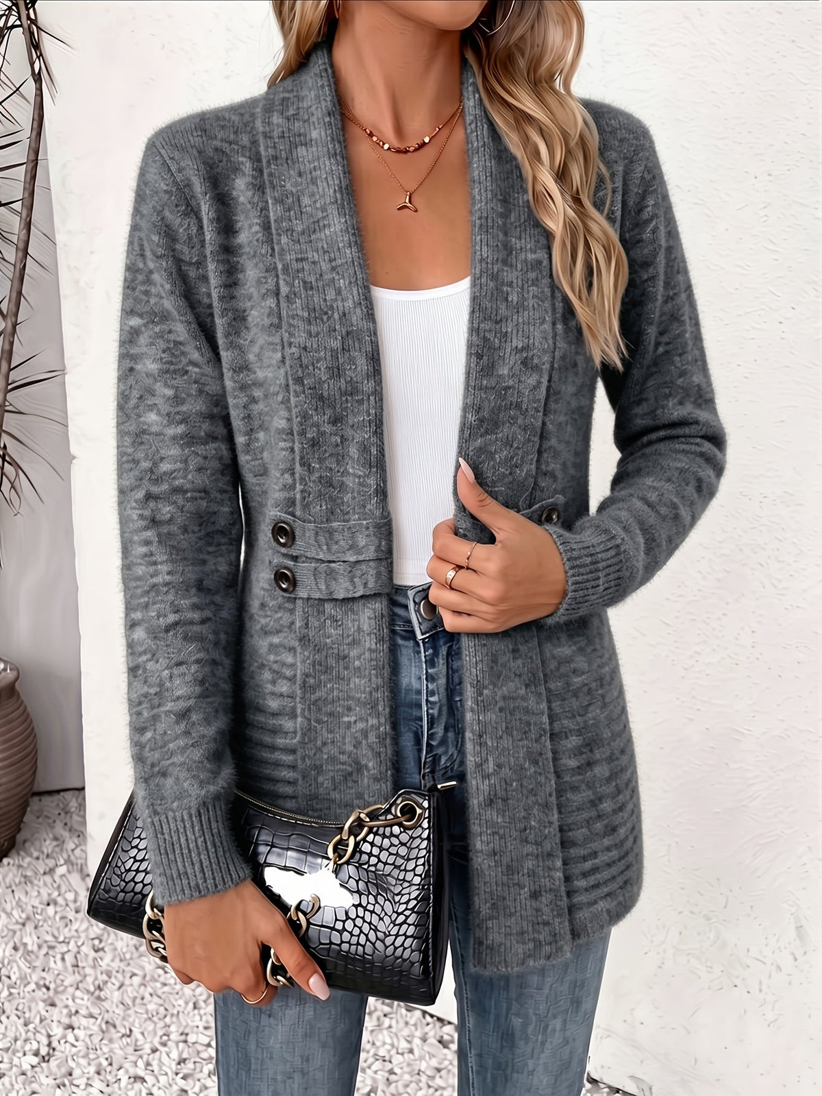Eileen - Open-Front Belted Cardigan