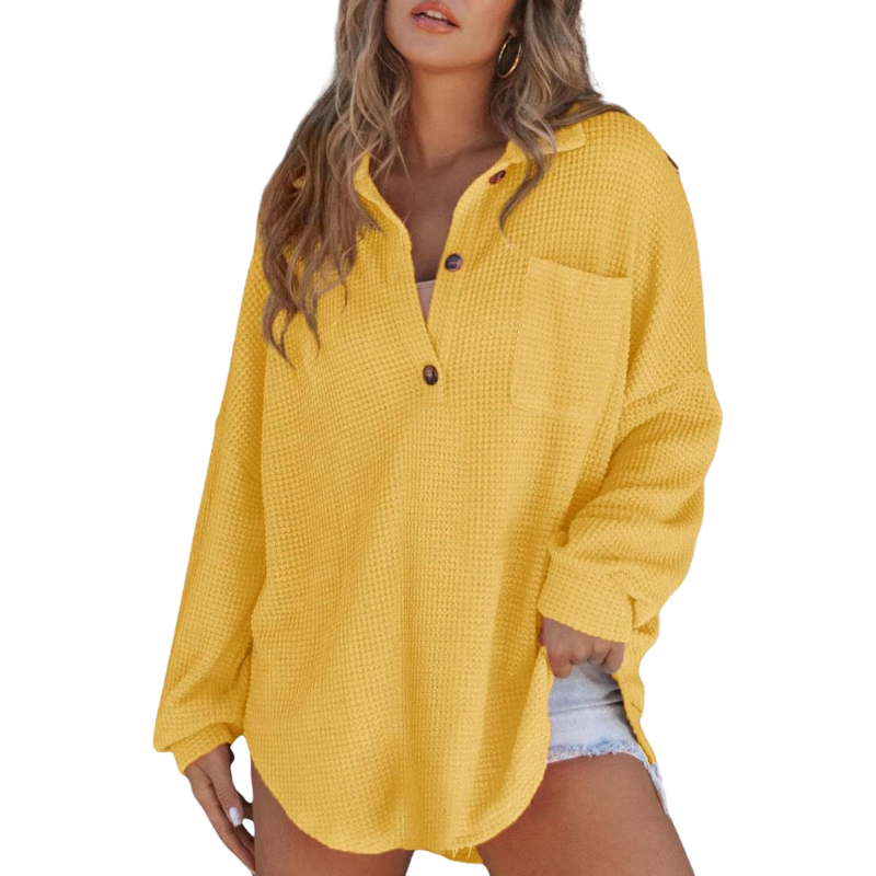 Anna - Lightweight Button Tunic Blouse