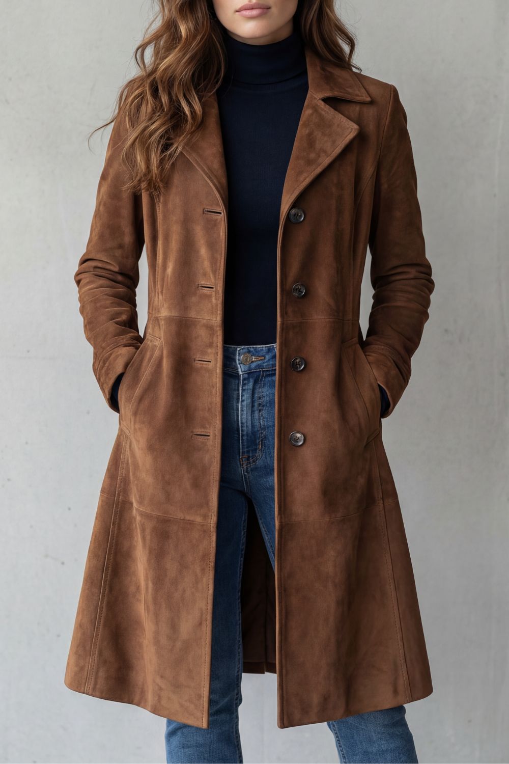 Eugenia - Long Suede-Finish Coat