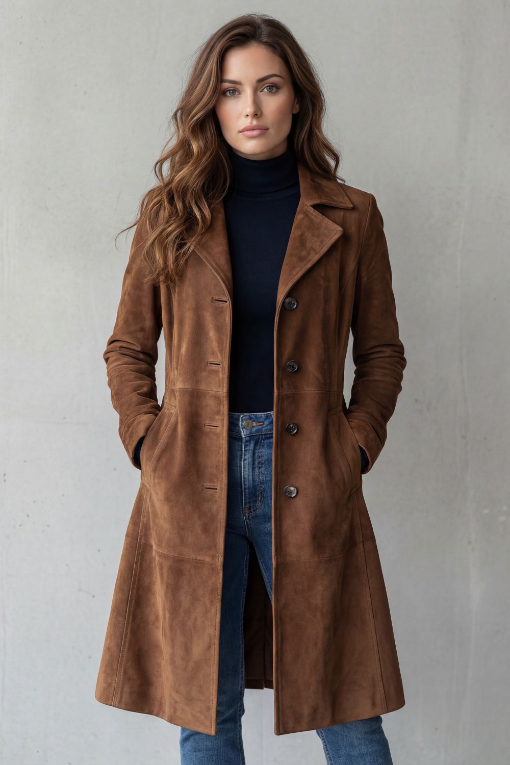 Eugenia - Long Suede-Finish Coat
