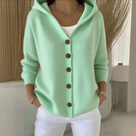 Dolores - Hooded Button Cardigan