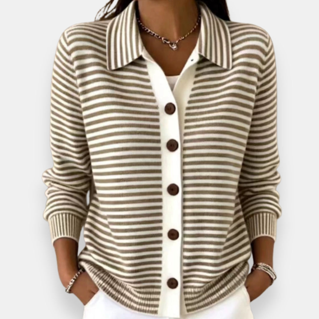 Henrietta - Striped Button Cardigan