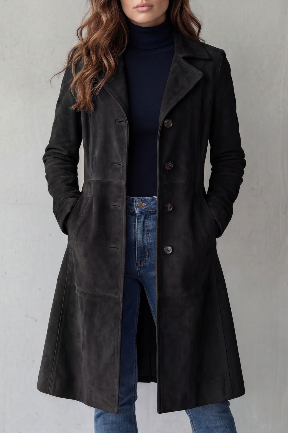 Eugenia - Long Suede-Finish Coat