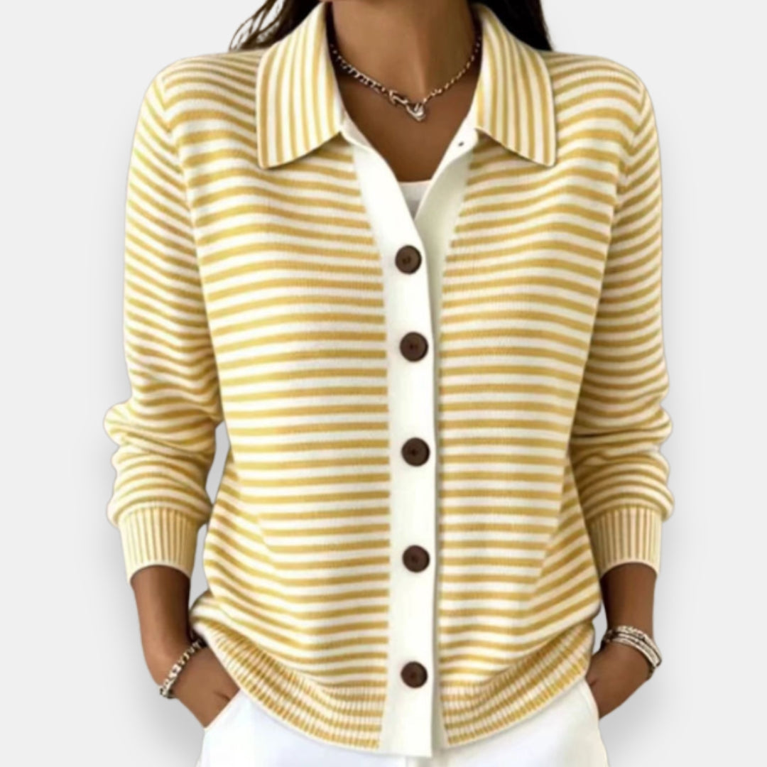 Henrietta - Striped Button Cardigan