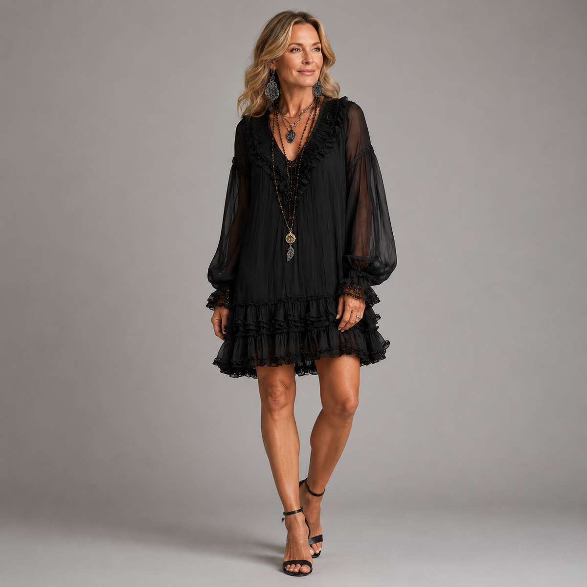 Nadine - Ruffled Short Dress