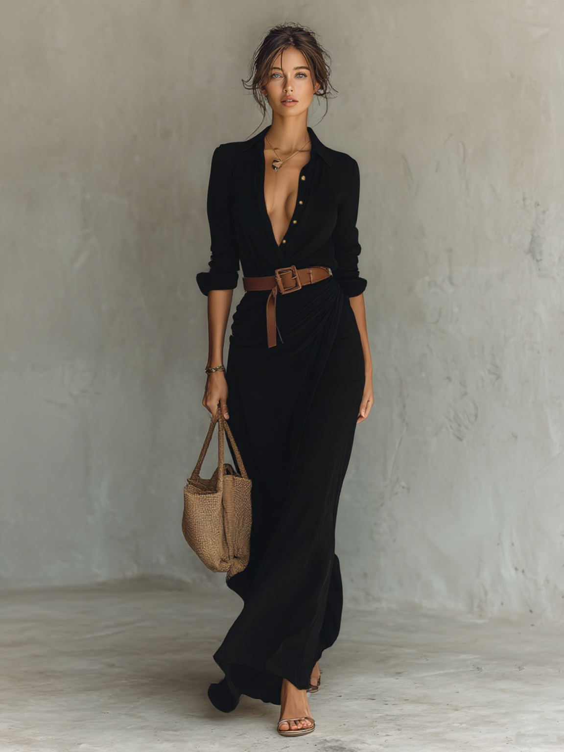 Rita - Long-Sleeve Wrap Maxi Dress