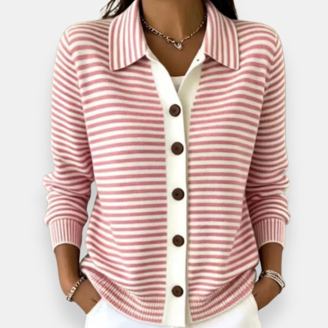 Henrietta - Striped Button Cardigan