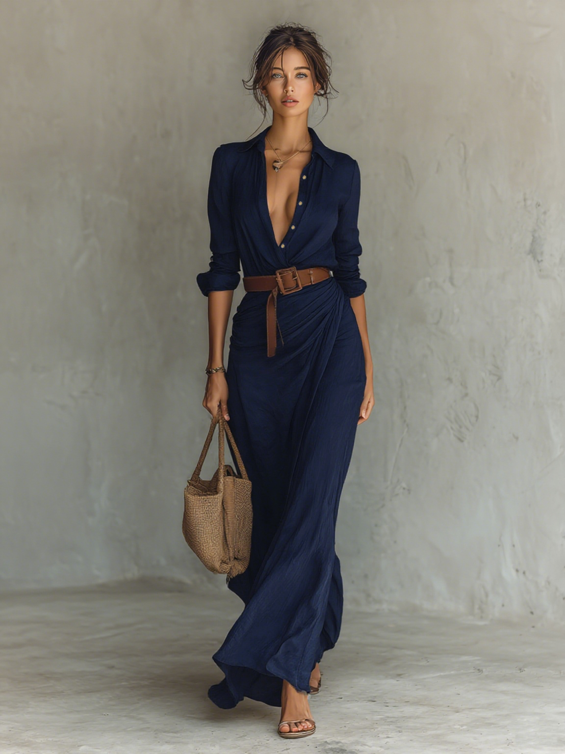 Rita - Long-Sleeve Wrap Maxi Dress