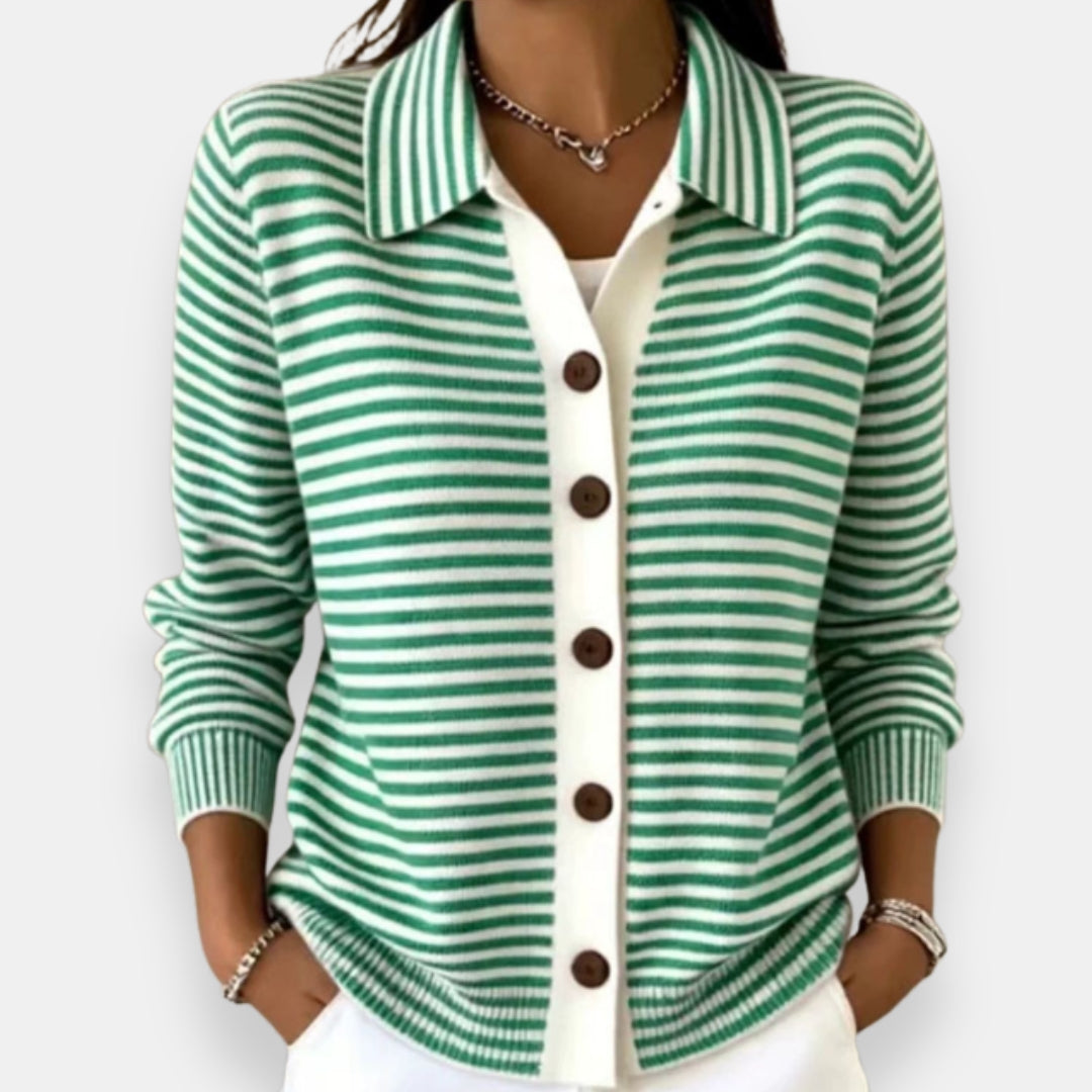Henrietta - Striped Button Cardigan