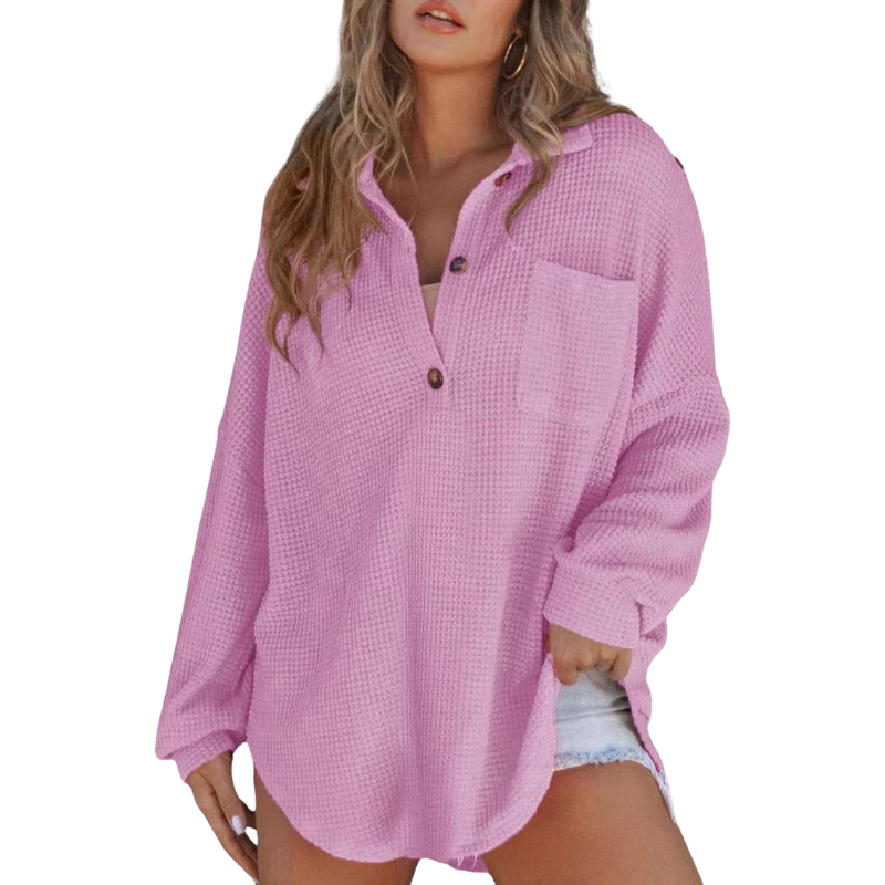 Anna - Lightweight Button Tunic Blouse