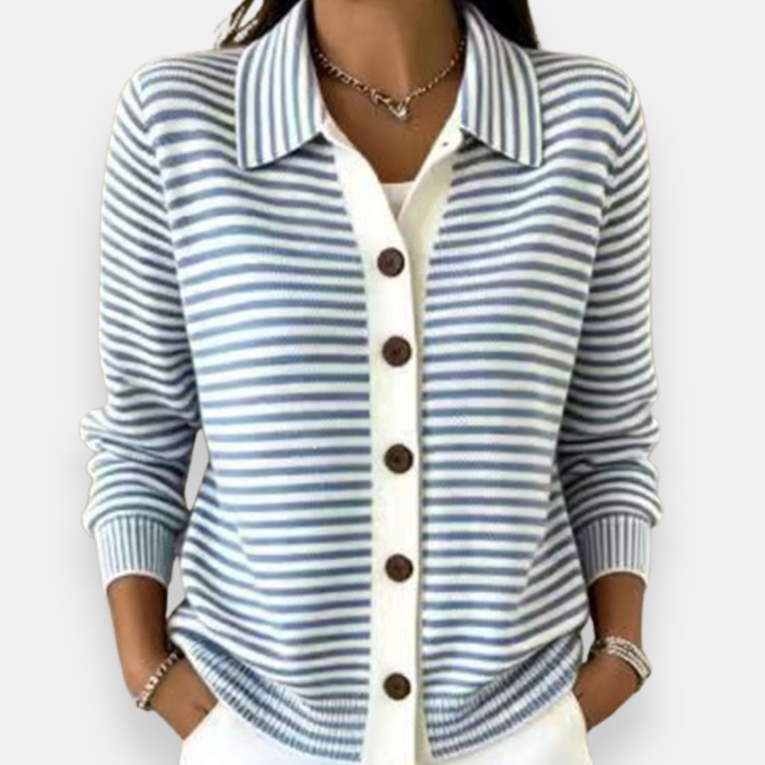Henrietta - Striped Button Cardigan