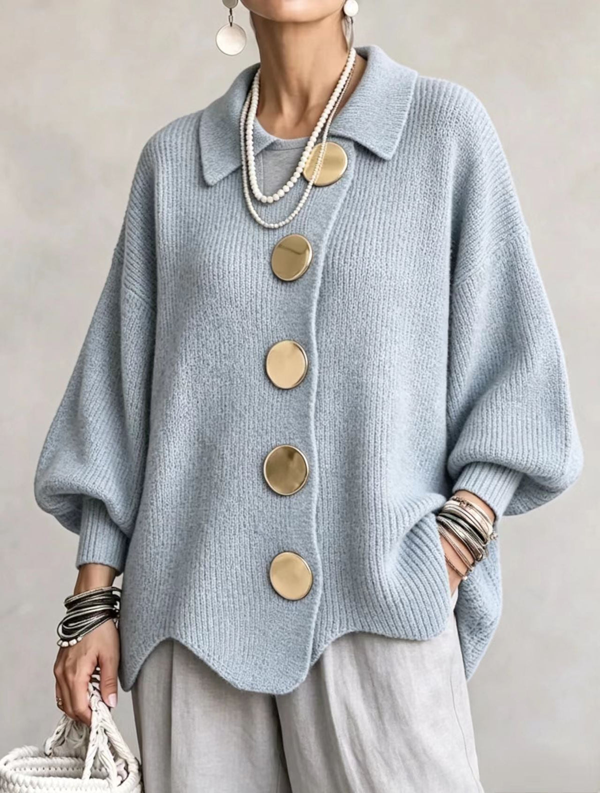 Clara - Oversized Button Cardigan