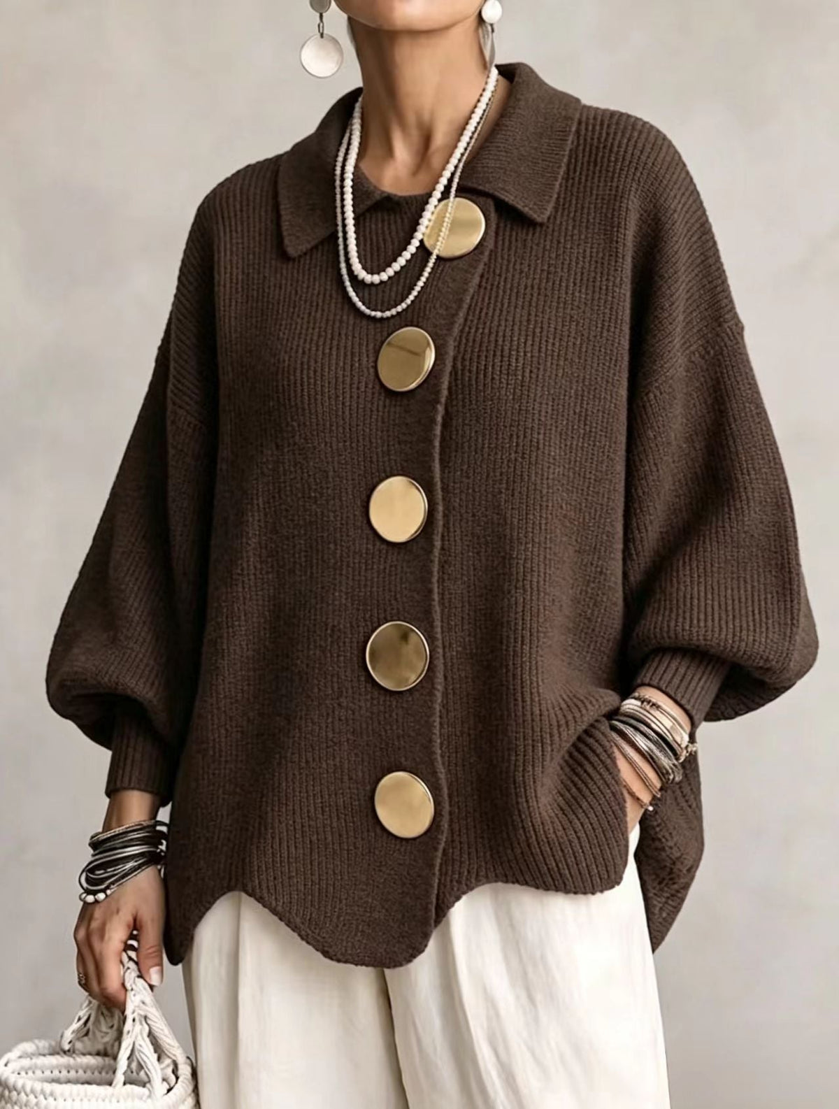 Clara - Oversized Button Cardigan