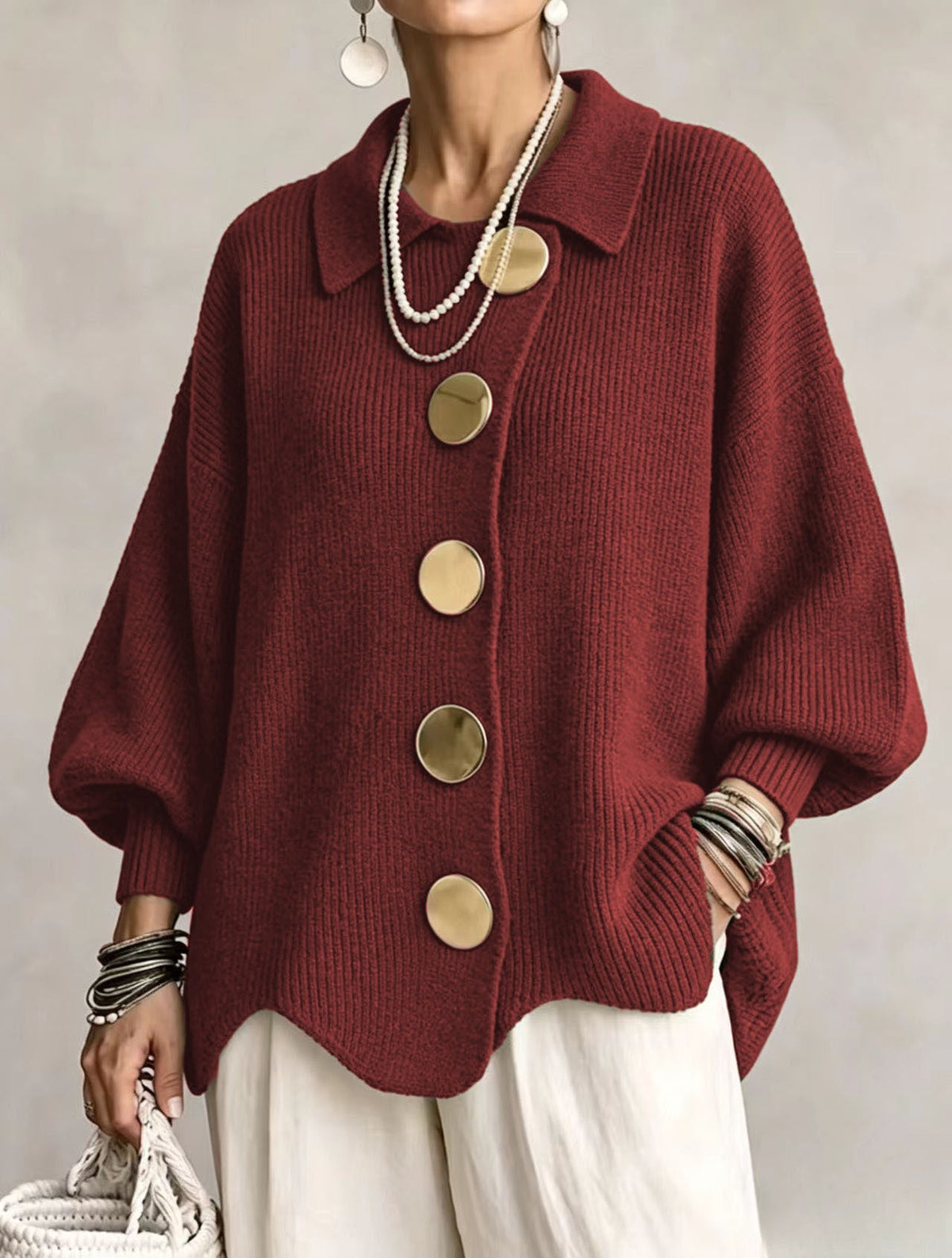 Clara - Oversized Button Cardigan
