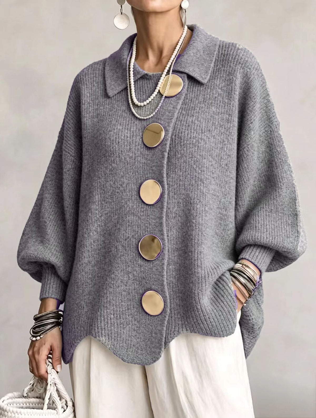 Clara - Oversized Button Cardigan