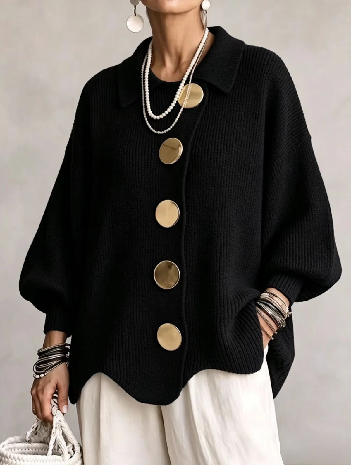 Clara - Oversized Button Cardigan