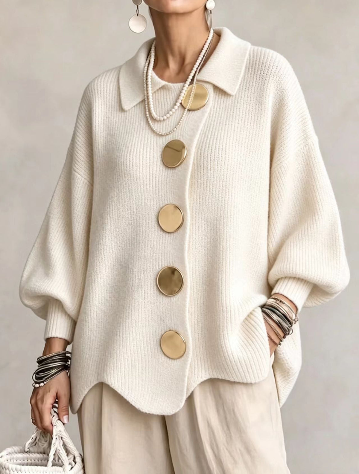 Clara - Oversized Button Cardigan