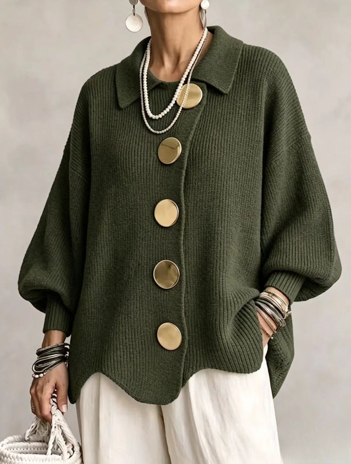 Clara - Oversized Button Cardigan