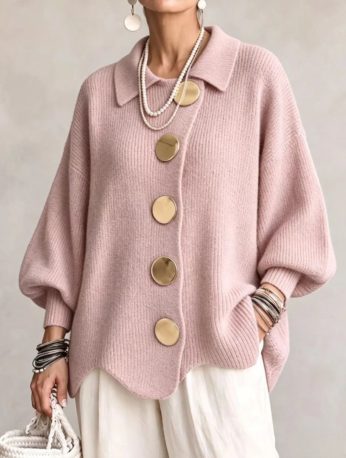 Clara - Oversized Button Cardigan