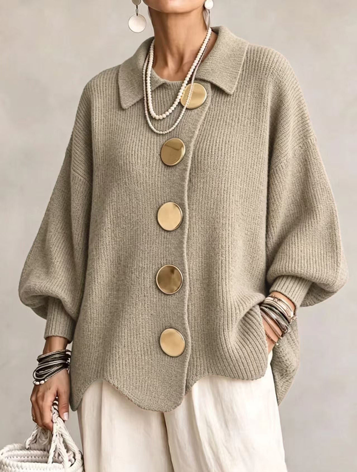 Clara - Oversized Button Cardigan