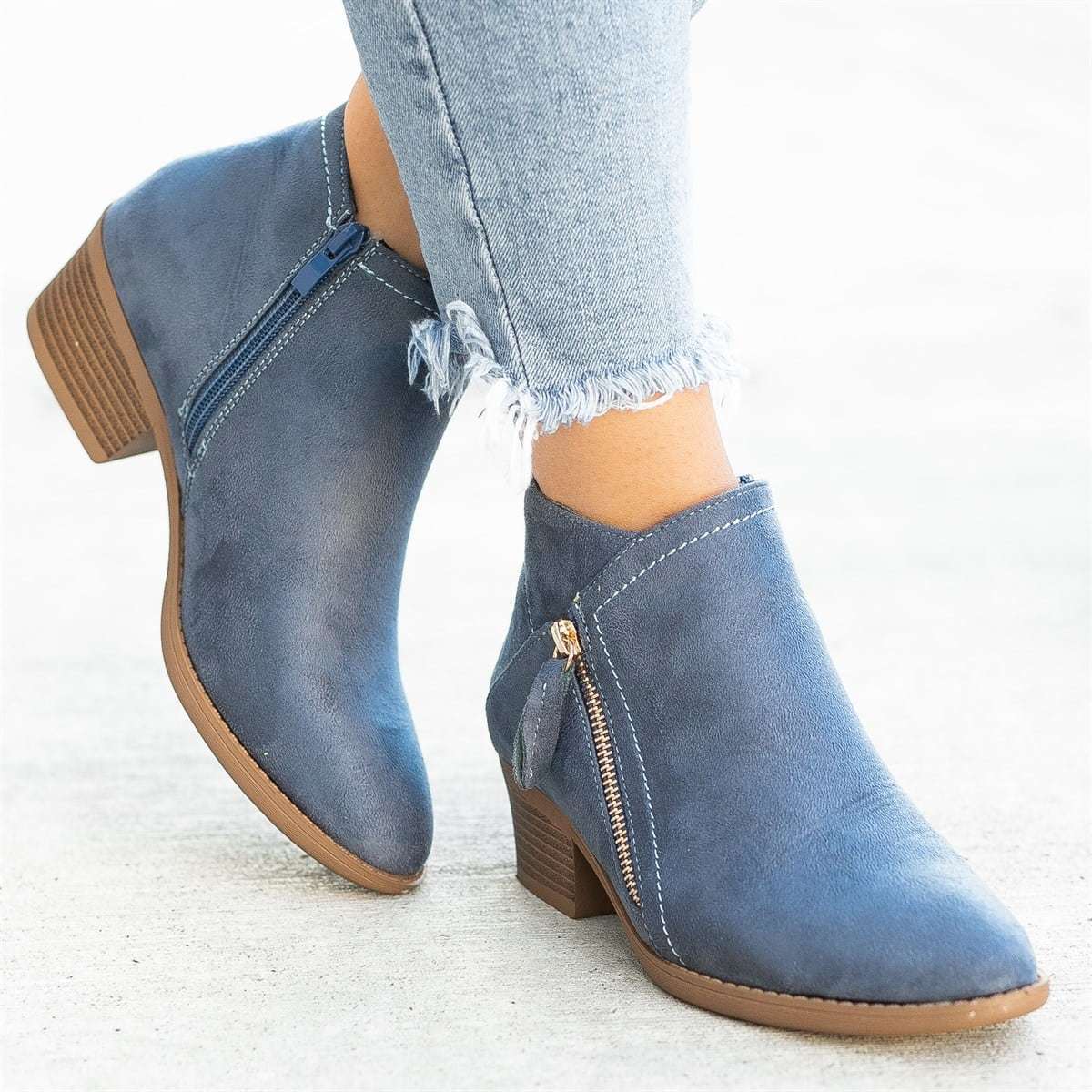 Women's Short Suede Ankle Boots