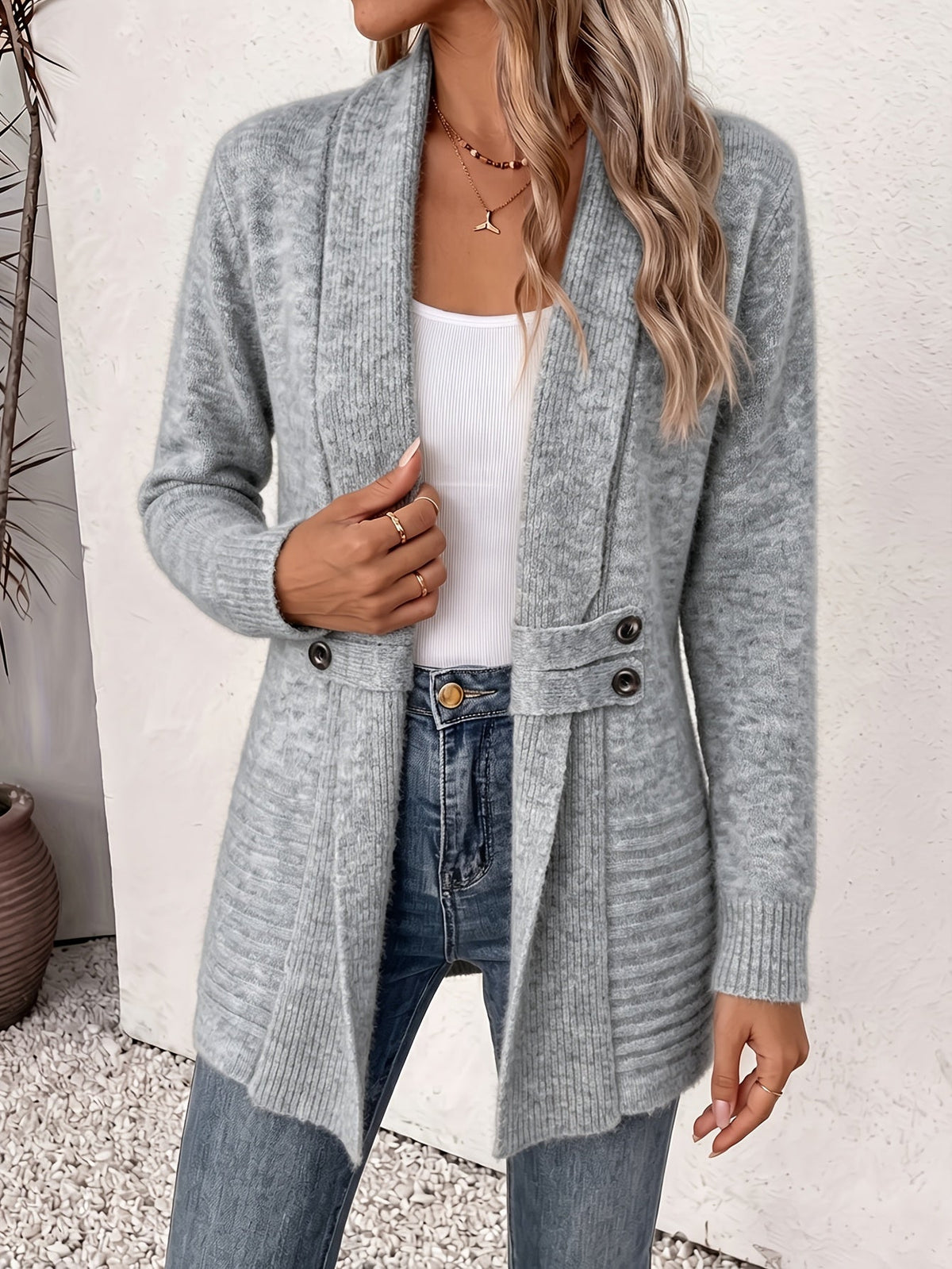 Eileen - Open-Front Belted Cardigan