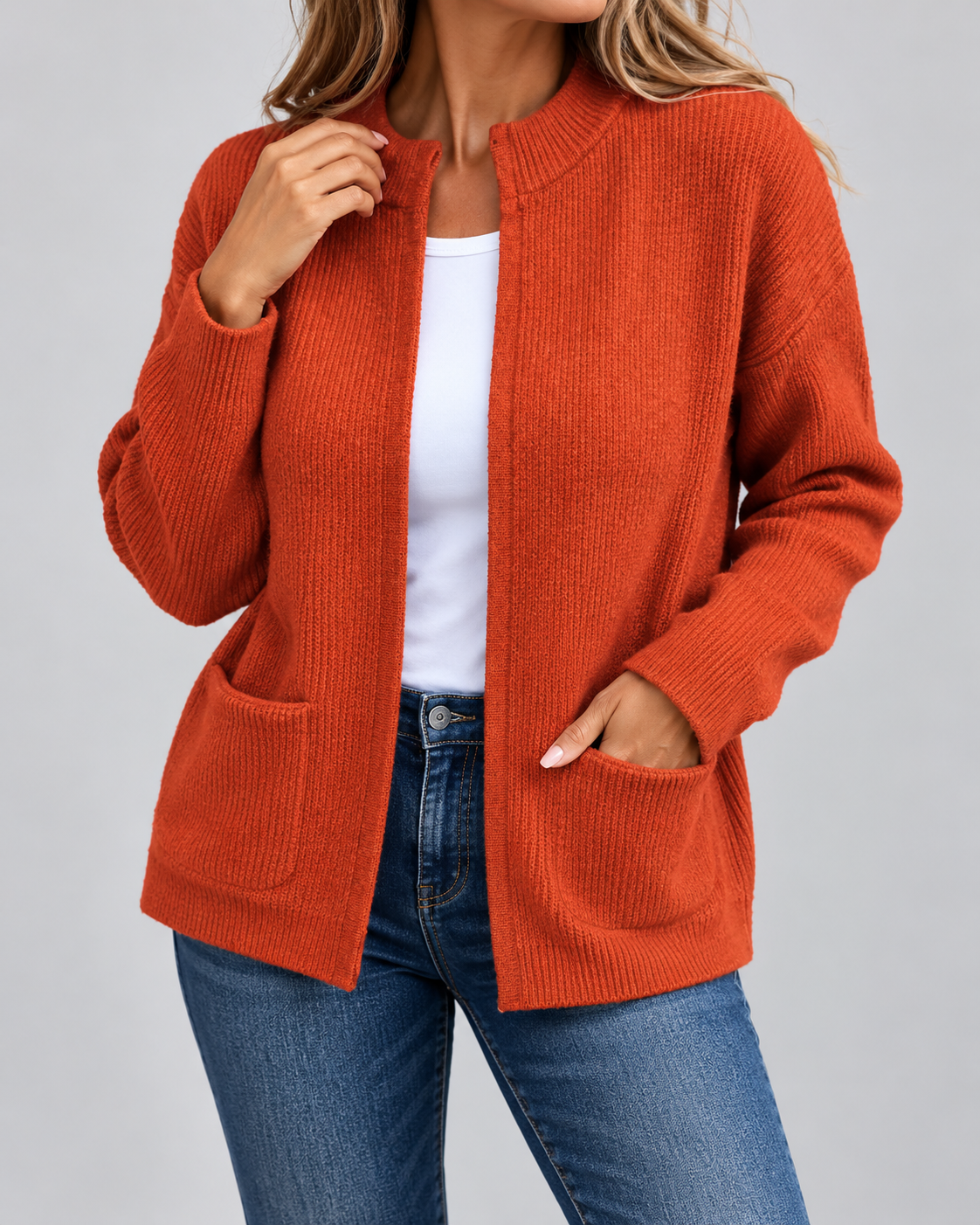 Jocelyn - Zip-Front Knit Cardigan