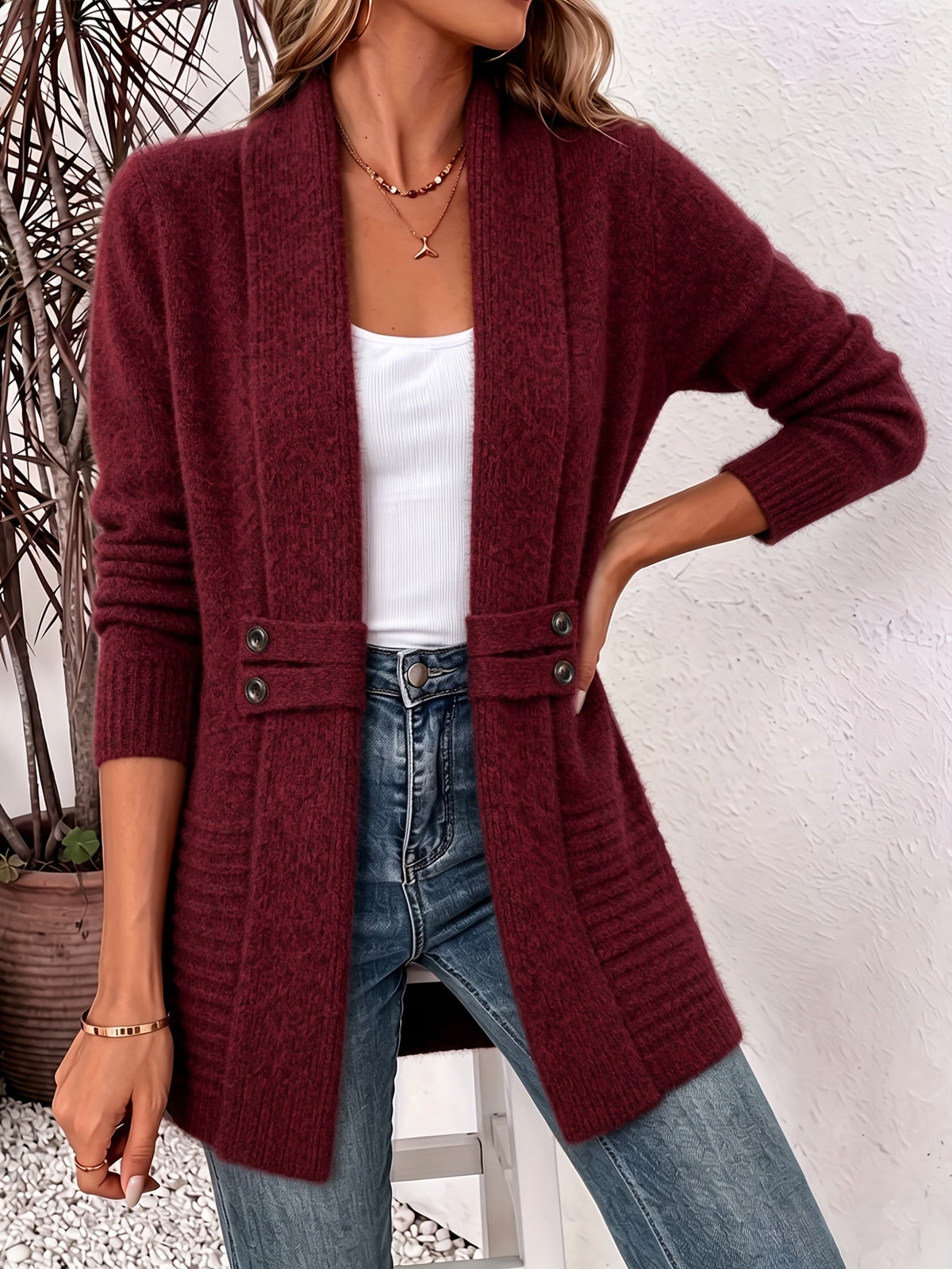 Eileen - Open-Front Belted Cardigan