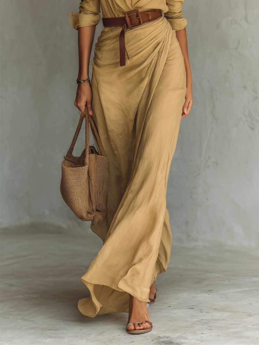 Rita - Long-Sleeve Wrap Maxi Dress