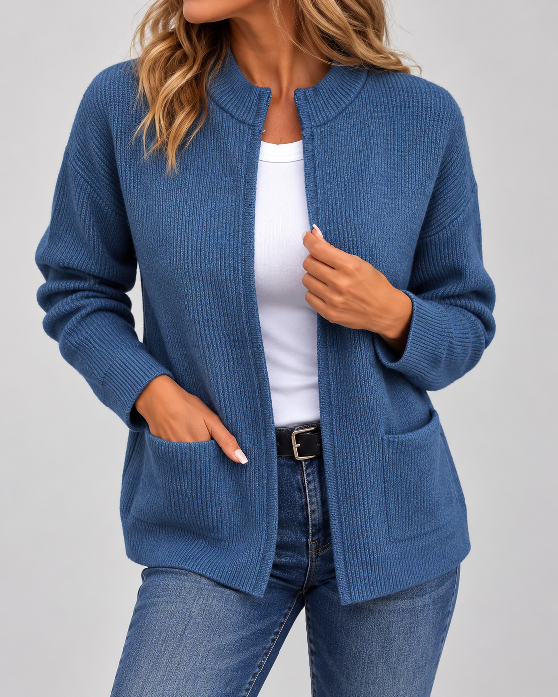 Jocelyn - Zip-Front Knit Cardigan