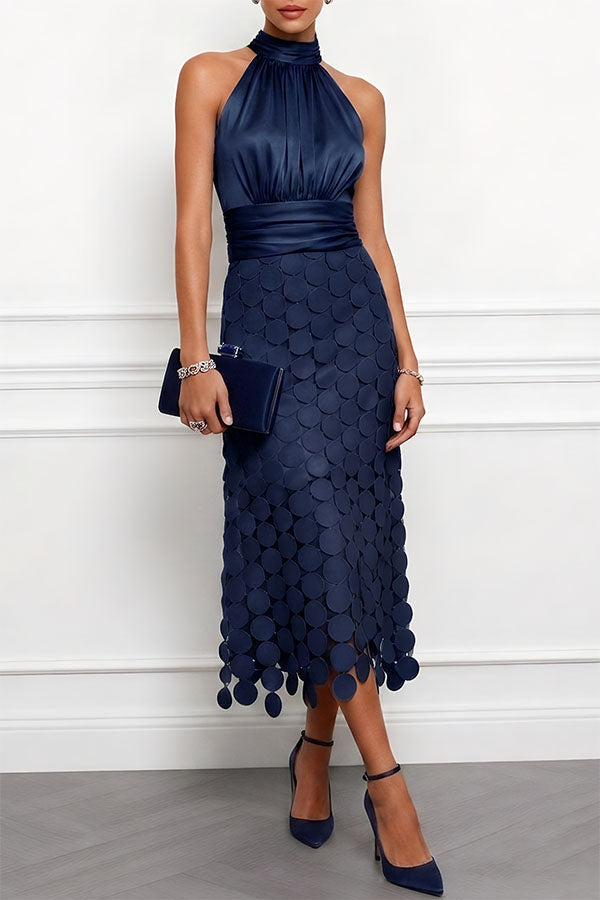 Virginia - Satin Halter Midi Dress