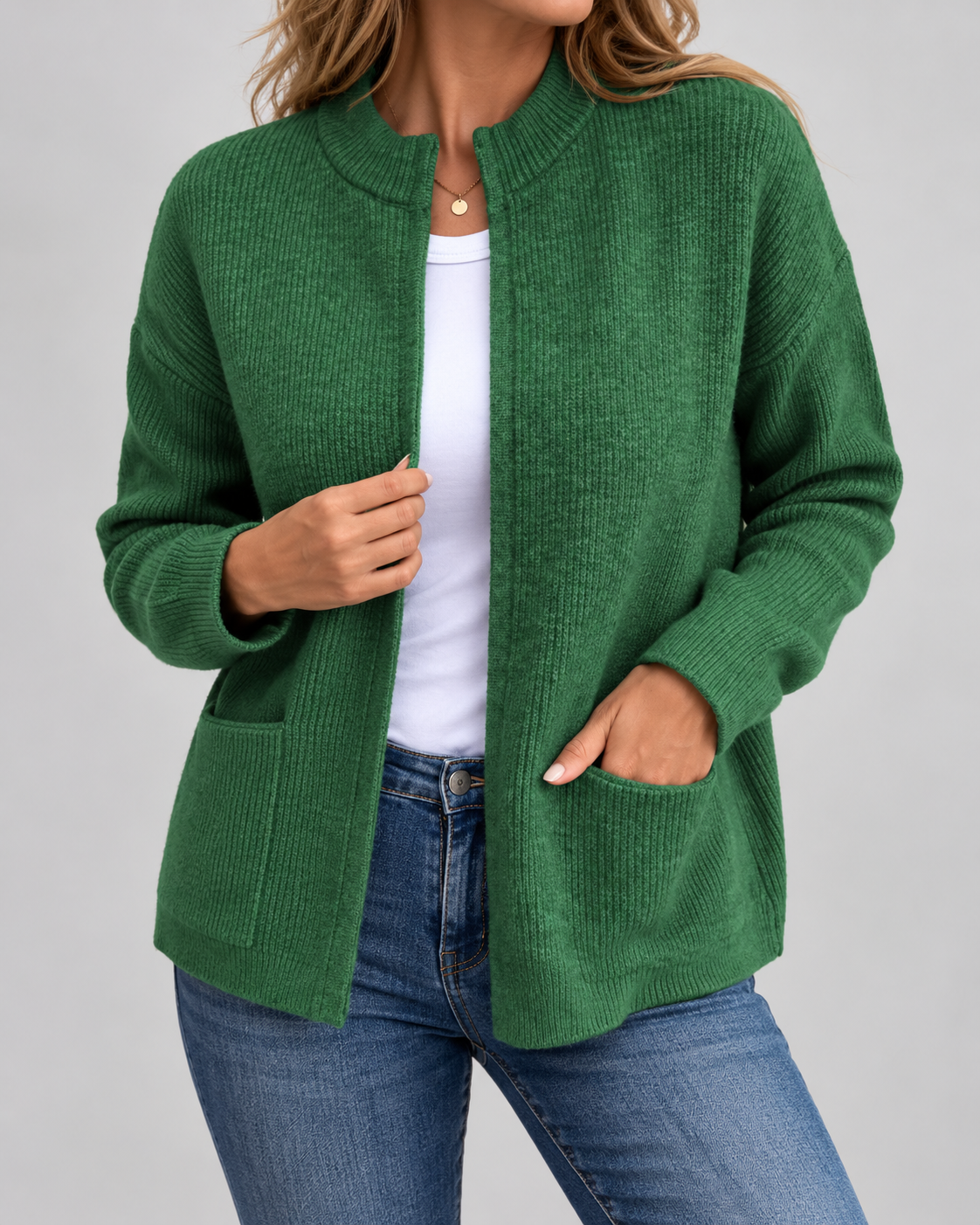 Jocelyn - Zip-Front Knit Cardigan