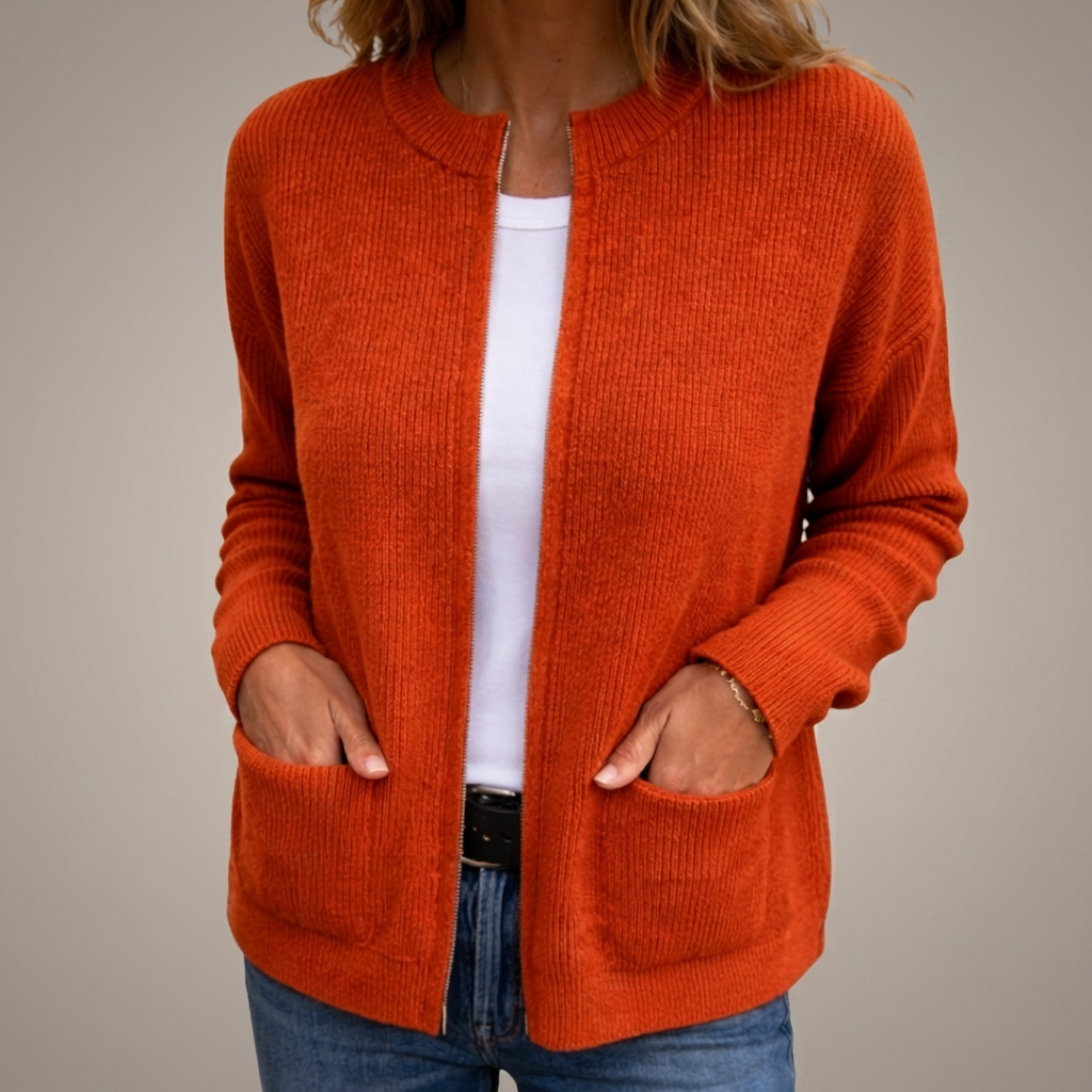 Harriet - Zip-Up Knit Cardigan
