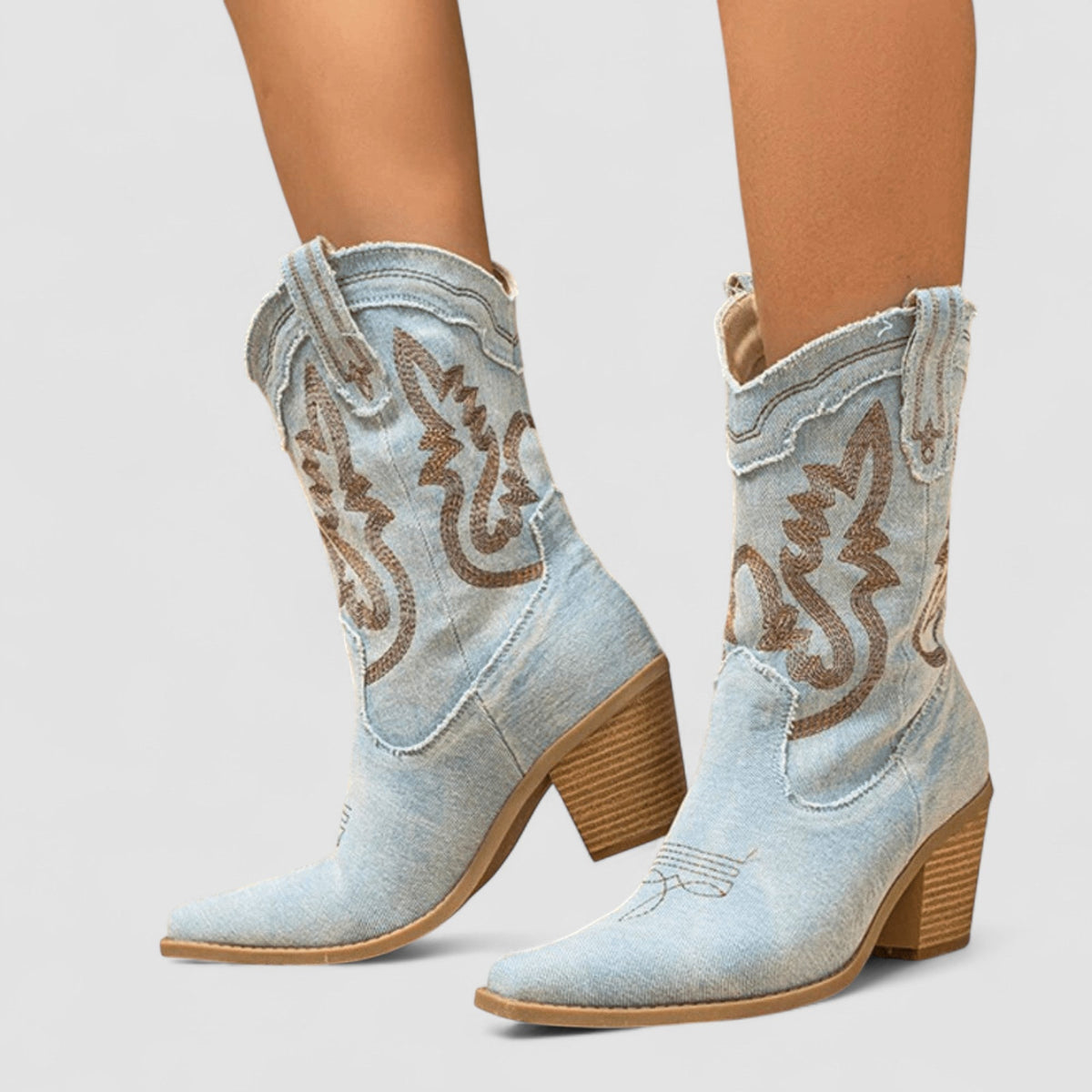 Selena – Denim Ankle Boots