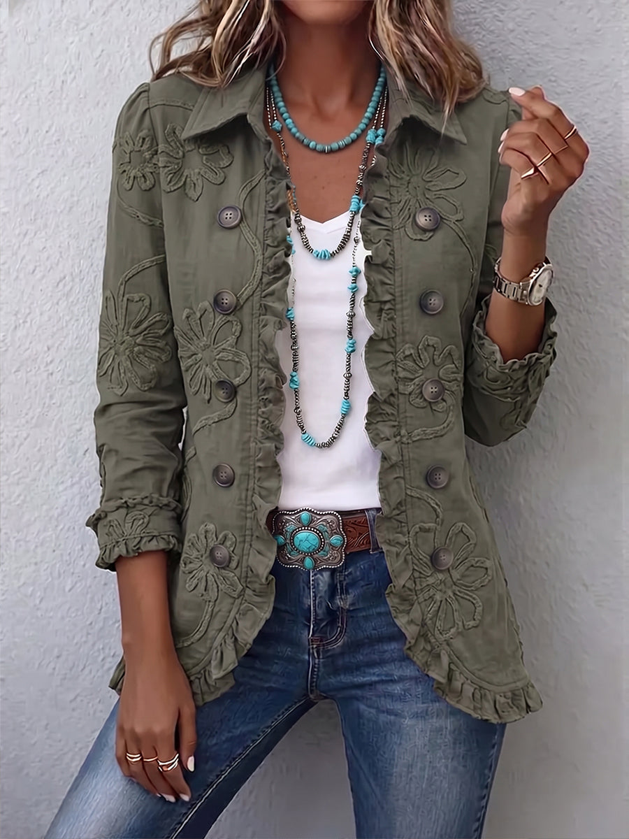 Eloise - Embroidered Ruffle Jacket