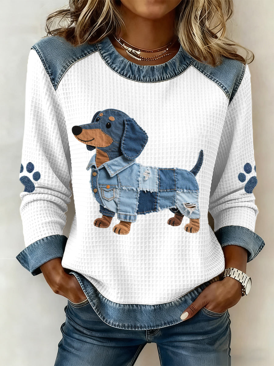 Wanda - Dachshund Print Sweater